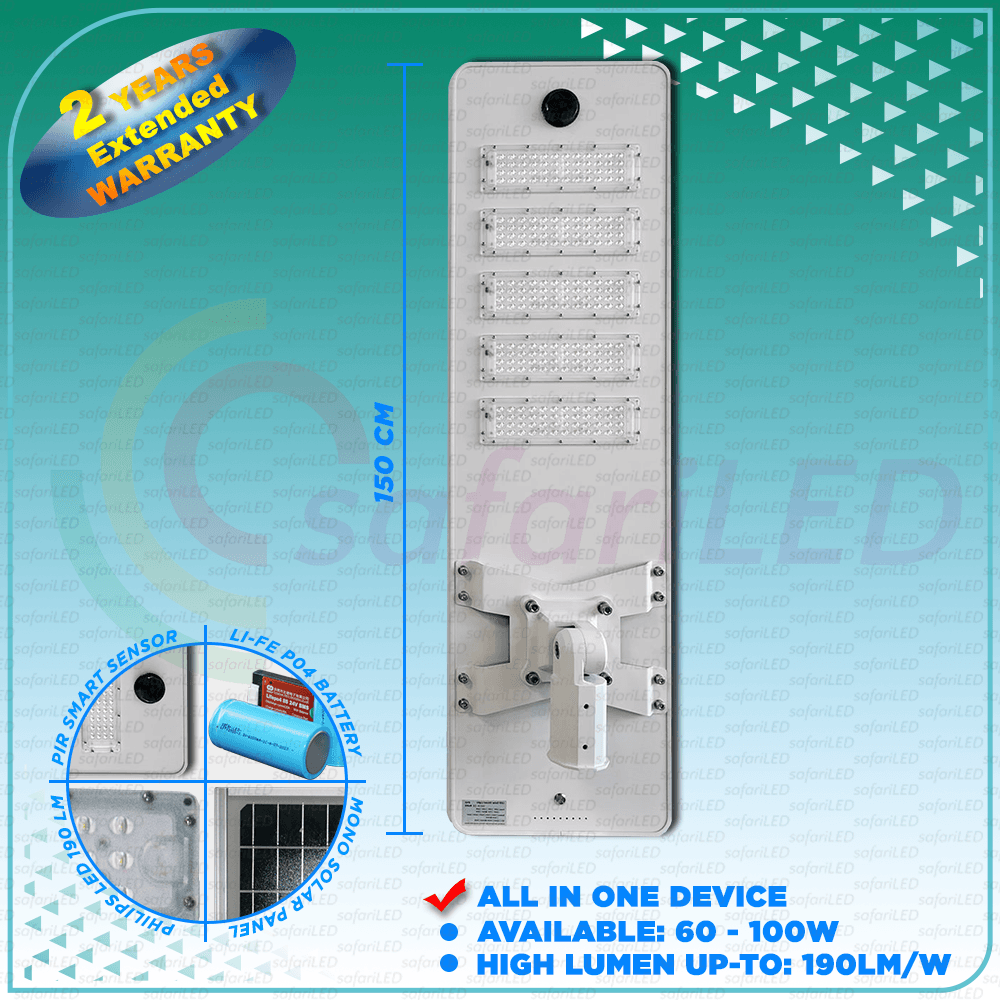 Lampu Pju Solar cell 60W PIR sensor